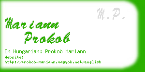 mariann prokob business card